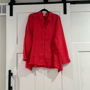 Eileen Fisher Organic Handkerchief Linen Classic Collar Shirt